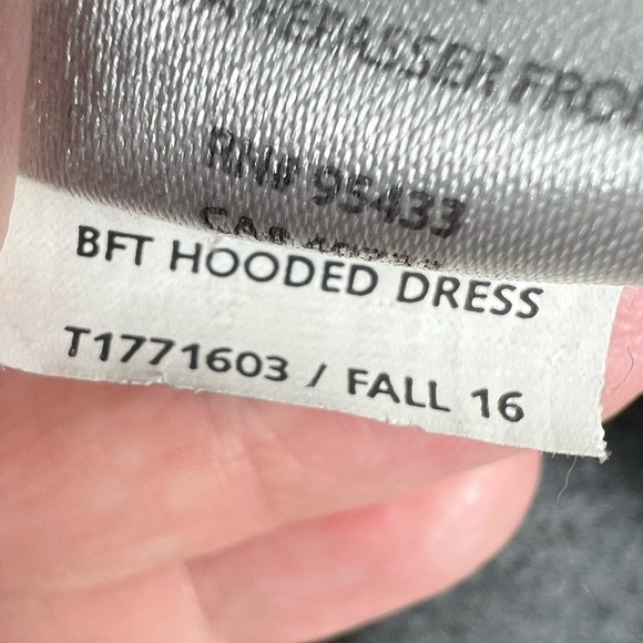 TOAD & CO. Women's BFT Hooded Dress Longsleeve Charcoal Grey Fleece Size Large - Picture 5 of 6